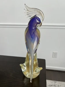 Preciosa estatuilla de pájaro cacatúa de vidrio artístico MURANO de ALFREDO BARBINI, 12 - Imagen 1 de 9