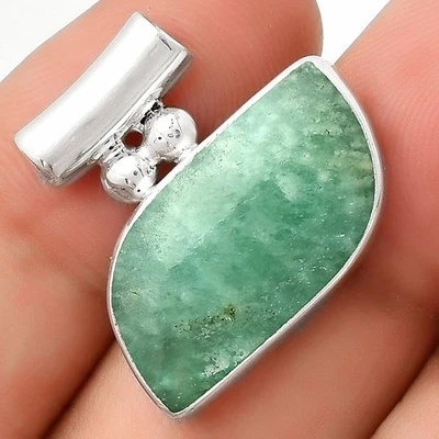 Natural Paraiba Amazonite 925 Sterling Silver Pendant Jewelry P-1259 - Image 1 of 4