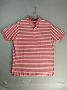 Polo Ralph Lauren Herren Hemd XL Rosa Gestreift Kurzarm Baumwolle Kragen Pony - Bild 1 von 7