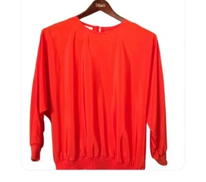 Jeremiah S. Orange Blouse Women’s Sz 16 VTG Pullover Contast style sleeves - Picture 1 of 5