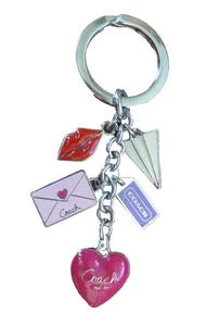 Coach Cluster Bag Charm Silver Keychain Love Letters Colorful - Picture 1 of 5