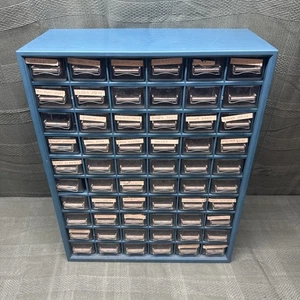 Large 60 Drawer Plastic Parts Organizer Cabinet Bush Lake Ind. Storage Drawers - Picture 1 of 8