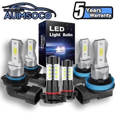 6x Combo LED Headlight & Fog Light Bulbs For Chevrolet Avalanche 2008 2009-2013 - Imagem 1 de 4
