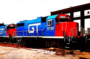 ORIGINAL KODACHROME SLIDE GRAND TRUNK GP38-2 #5730 BATTLE CREEK, MI OCT 24, 1992 - Picture 1 of 1