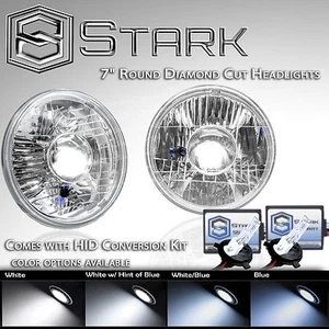 H6024 Head Light Glass Housing Lamp Projector Conversion Chrome 7" Round HID Kit - Bild 1 von 5