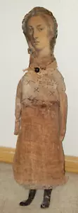 HAND CRAFTED PRIMITIVE FOLK ART STYLE LINEN OIL CLOTH FABRIC FIGURE "HUMBLE" - Picture 1 of 10
