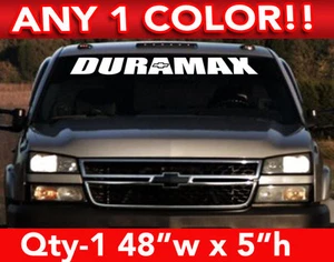 CHEVY DIESEL " DURAMAX " Solid Letters wLogo WINDSHIELD DECAL STICKER 48"wx5"h - Picture 1 of 4