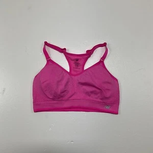 New Balance Size L Hot Neon Pink Racerback Sports Bra Activewear - Picture 1 of 14