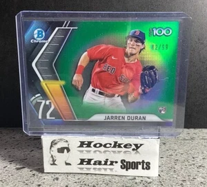 2022 Bowman Chrome Jarren Duran Top 100 Green Refractor #/99 - Picture 1 of 3