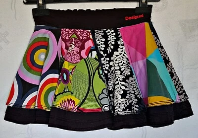 SKIRT VINTAGE DESIGUAL LOGO POP ART PATCHWORK COTTON GIRL-SIZE:US 11/EU 146 - Image 1 of 4