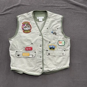 Vintage Columbia Vest Women Medium Brown Cotton Patches Outdoors Hiking. - Picture 1 of 9