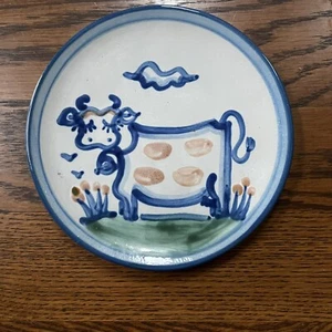 M.A. Hadley 6” Country Scene Cow Bread & Butter Plate - Picture 1 of 4