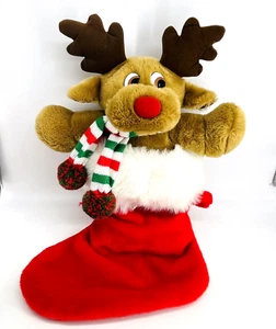 Vintage 1989 Commomwealth 19 Zoll Rudy The Wishmas Weihnachten Rentier Strumpf Plüsch - 80er Jahre - Bild 1 von 11