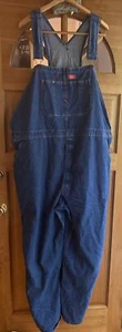 Dickies Dungarees Adult 50x32” Blue Bib Overalls Denim Work Wear Carpenter Mens - Picture 1 of 5