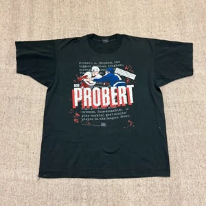 Vintage Bob Probert Shirt Mens XL Black 1990s Detroit Red Wings NHL - Picture 1 of 8
