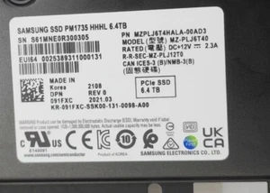 Samsung PM1735 6.4TB SSD PCIE 4.0 NVME MZPLJ6T4HALA-00AD3 Dell Version - Picture 1 of 6