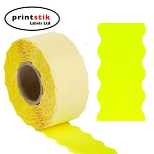 Fluorescent Yellow Price Gun Labels 26x12mm CT4 Vars. Quantities Lynx Puma Motex - Picture 1 of 4