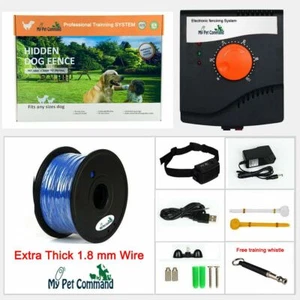 Electric Dog Fence System Hidden Waterproof Rechargeable Pet Containment Dogs - Picture 1 of 15