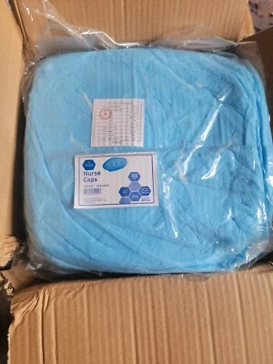 100ct Bouffant Caps 214 " Nurse’s for Nurses Blue Polypropylene - Image 1 of 2