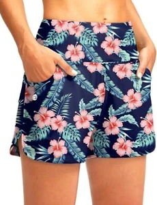 G Gradual Women's 3" Quick Dry High Waisted Swim Board Shorts with Zipper Pocket - Picture 1 of 7