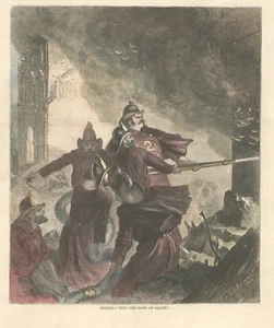 1872 Harper's Weekly: "Into the Jaws of Death" (Boston Firemen) - Imagen 1 de 1