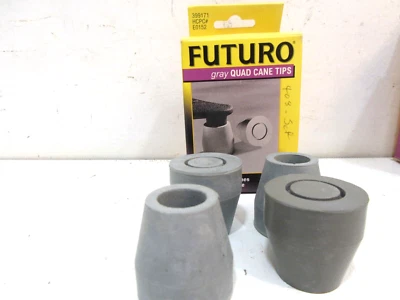 PUNTAS DE ANDADOR FUTURO GRIS 2 JUEGOS DE 4 SE ADAPTA A BASTONES CUÁDRUPLES DE 5/8” Foto 1 de 2