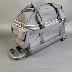 VIA 2 Ball Rolling Bowling Bag Travel Rolling Luggage Black - Picture 1 of 10