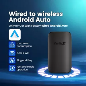 USA Wireless CarPlay Android Auto Car Adapter 2 in 1 for Wired Carplay Car WiFi - Picture 1 of 6