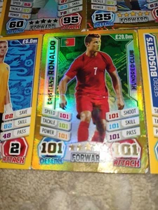 MATCH ATTAX WORLD CUP 2014 - CRISTIANO RONALDO WAYNE ROONEY 100 CLUB MOTM BUNDLE - Picture 1 of 8