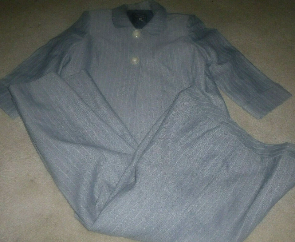 giorgio sant angelo серый n белая полоса 2 пуговицы брюки костюм размер 14 - Изображение 1 из 4