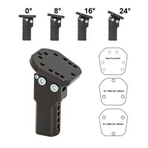 Kart Steering Boss Angled ADJUSTABLE LONG for 20mm Steering Column BLACK KPUK - Picture 1 of 1