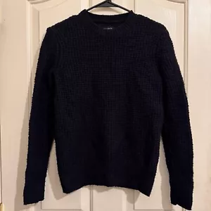 Allsaints Tornn Crew Neck Men's Wool Blend Knit Sweater Black Size XS - Picture 1 of 9