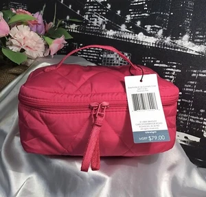 Vera Bradley Essential Ultralight Brush Up Cosmetic Case NWT PEACOCK PINK RV$79 - Picture 1 of 12