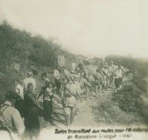 Greek Macedonia WWI Turks Road Works for Artillery old SIP Photo 1916 - Picture 1 of 2