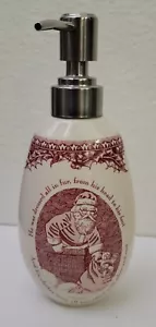 Dispensador de jabón Twas The Night Before Christmas Noble Excellence rojo transferware - Imagen 1 de 3