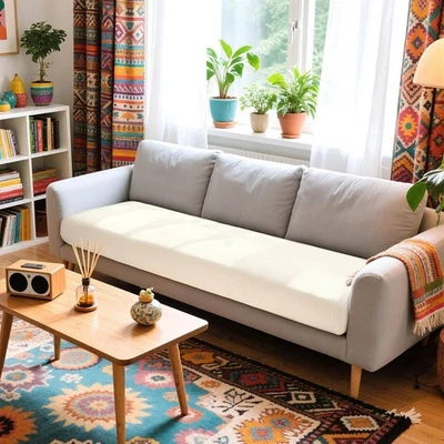 Fundas de cojín para sofá Fundas de cojín Protector de muebles Asiento de sofá Blanco cremoso 4 piezas Foto 1 de 4