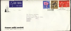 Australia to Canada BRISBANE QL hotel ad 20c Expo 70 Japan 1970 - Picture 1 of 1