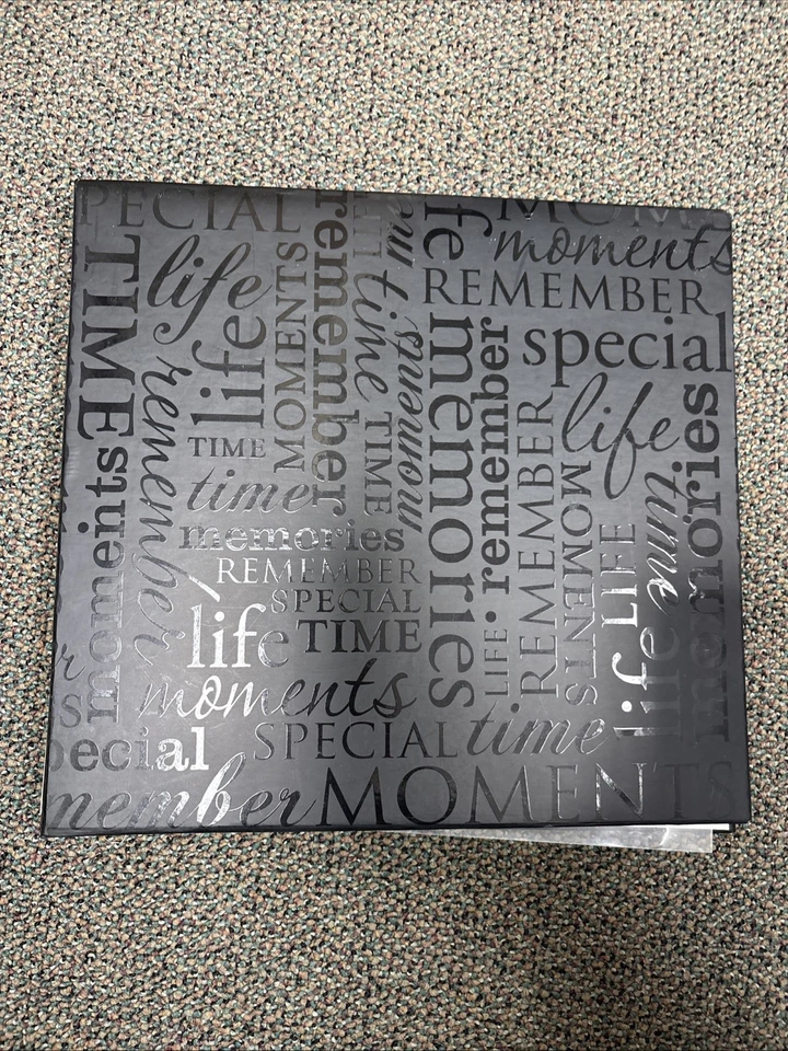 Black 12” X 12” Photo Album Or Scrapbook - Image 1 of 4