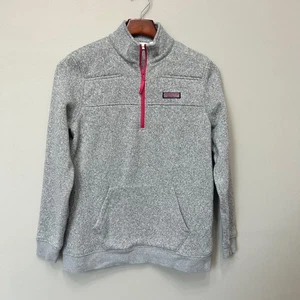 Maglione Vineyard Vines grigio rosa quarto zip maglione donna taglia small A8 - Foto 1 di 4