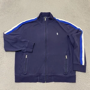 Polo Ralph Lauren Performance Trainingsjacke Herren XL blau Full Zip gestreifte Ärmel - Bild 1 von 14