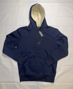 Kangol Embroidered Sherpa Hoodie Navy Gr. Herren M (UK) Kängurutasche **lesen** - Bild 1 von 4