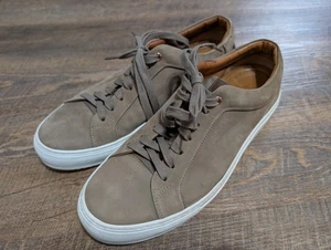 Good Man Brand Mens 10 Shoe Beige/White Lace Sneakers Made In Italy HEAVY - Picture 1 of 7