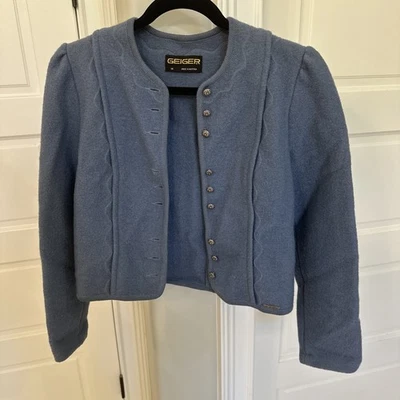 De colección Geiger Tirol Austria Mujer 38 Lana Cárdigan Suéter Chaqueta Blazer de Lujo Foto 1 de 4