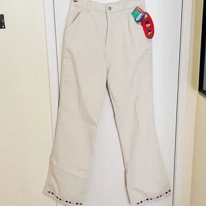 VTG RAGSCALS Girl’s High Rise Corduroy Pants 16 Y2K Retro Slight Flare Beige NWT - Picture 1 of 11