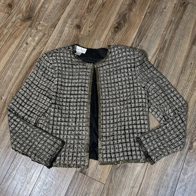 Chaqueta de cóctel recortada con cuentas bordada dorada seda LAURENCE KAZAR DE COLECCIÓN M Foto 1 de 4