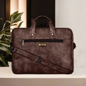 Herren-Aktentasche 16 Zoll Leder Laptop Business Kuriertasche Umhängetasche Arbeit Büro Tasche - Bild 1 von 11