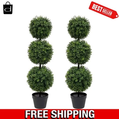 Elegant 38-Inch Topiary Ball Trees - 2 Pack, Perfect for Indoor & Outdoor Use - Image 1 of 4