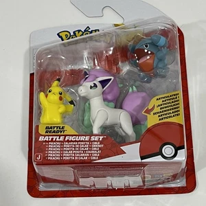 Pokemon Battle Ready! Pikachu Galarian Ponyta Gible Battle Figure Set NIP - Picture 1 of 6