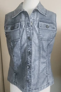 Erin London faux gray denim vest NWOT - Picture 1 of 8