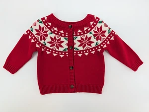 Neu mit Etikett Starting Out Fair Isle rote Weihnachtsstrickjacke Pullover Baby Junge 3 Monate - Bild 1 von 7
